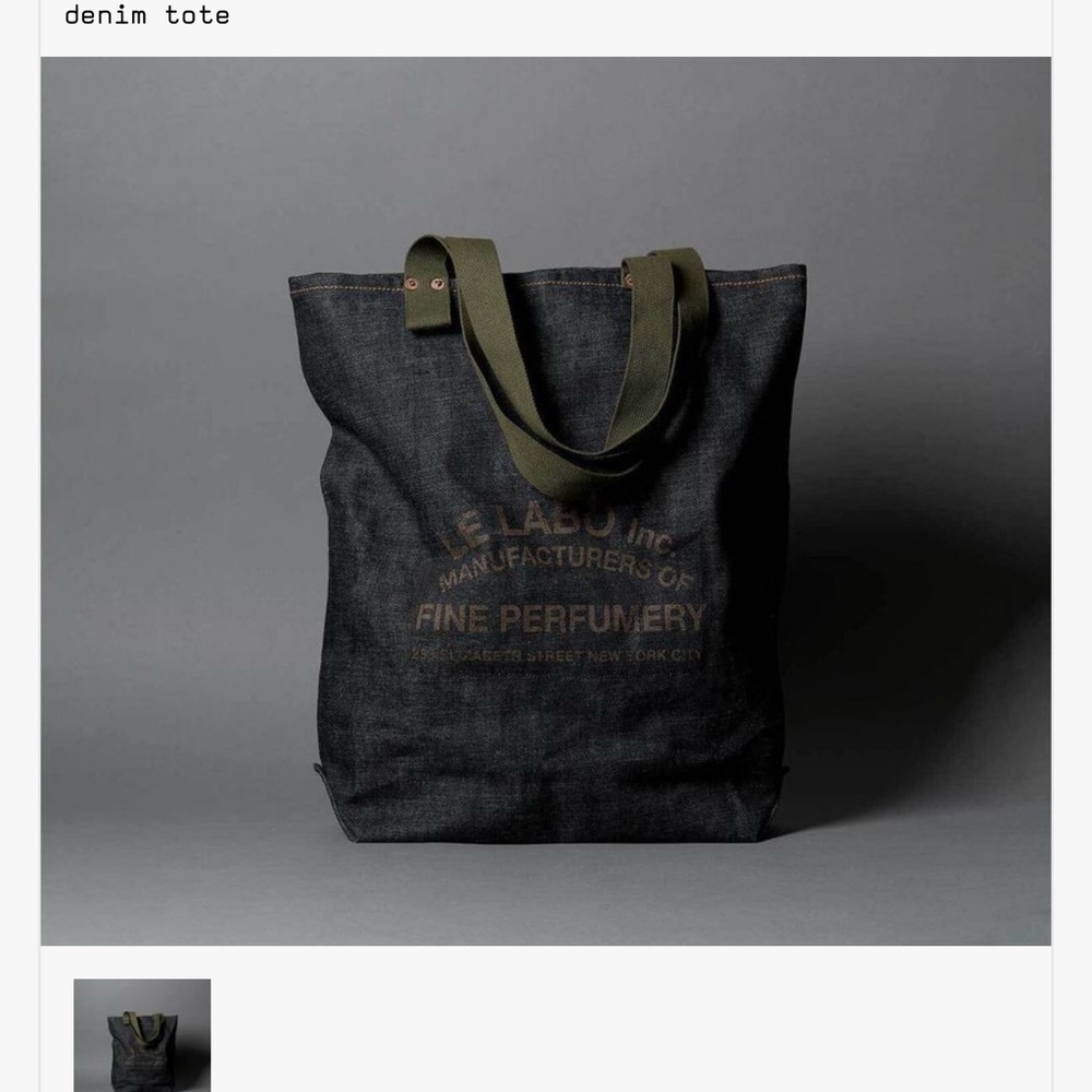 Le Labo Blue Denim Tote Bag with Minimalist Design